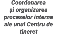 Coordonarea și organizarea proceselor interne ale unui Centru de tineret